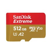 SANDISK EXTREME microSDXC 512GB A2 Class 10 V30 U3 + AdaptadorSD