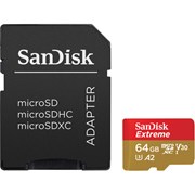 EXTREME microSDXC 64GB A2 Class 10 V30 U3 + Adaptador SD