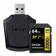 LEXAR Professional SDXC 64GB 300MB/seg UHS-II