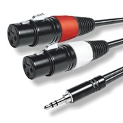 CABO AUDIO JACK 3,5 M ST. - 2 XLR F 3m