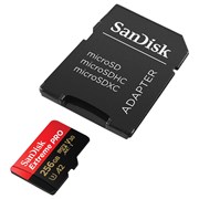 SANDISK microSDXC Extreme Pro 256GB A2 Class 10 V30 U3 + Adaptador SD