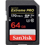 EXTREME PRO SDXC 64GB 170MB/seg V30 UHS-I U3