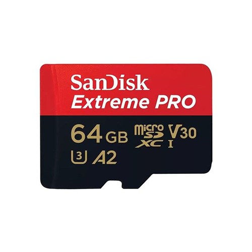 SANDISK microSDXC Extreme Pro 64GB A2 Class 10 V30 U3 + Adaptador SD
