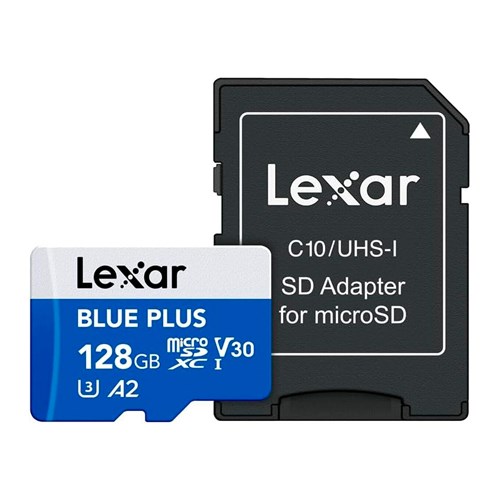 LEXAR BLUE PLUS microSDXC UHS-I 128GB 170MB/s c/ adaptador