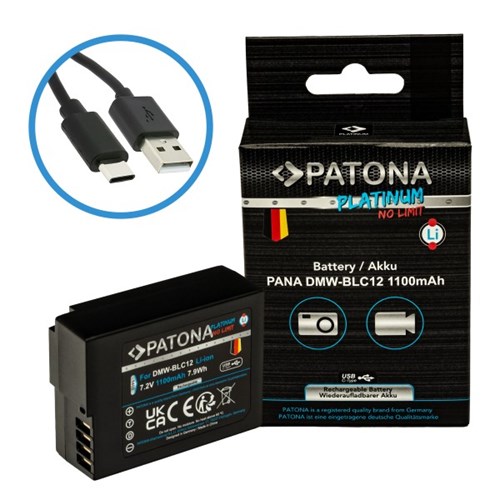 PATONA Bateria Platinum USB-C para Panasonic DMW-BLC12 (1402)