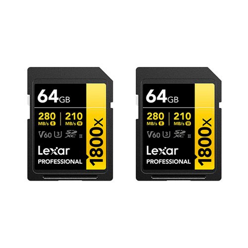 LEXAR SDXC UHS-II 64GB 1800X DUAL PACK 280MB/s V60