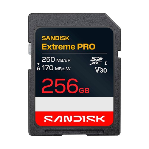 SANDISK Extreme PRO SDXC 256GB - 250 MB/s V30 UHS-I