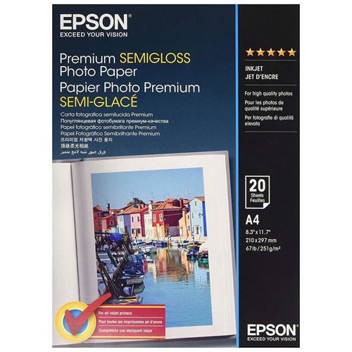 EPSON Photo Premium Semi-Gloss A4 21x29cm 20 Folhas