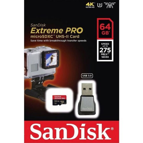 SANDISK EXTREME PRO micro SDXC 64GB UHS-II