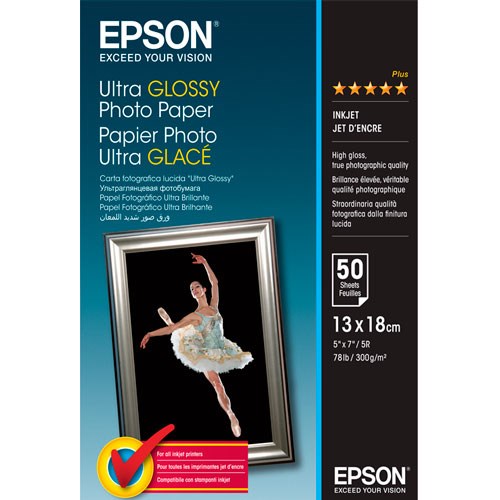 EPSON Ultra Glossy Photo Paper 13x18cm - (50 folhas)
