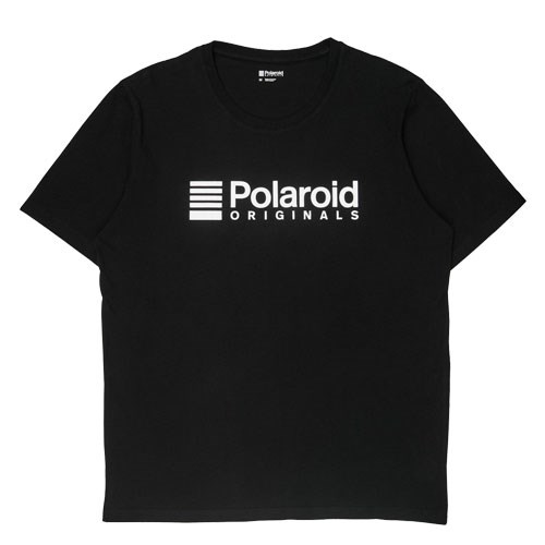 POLAROID Originals Black T-Shirt White Logo L