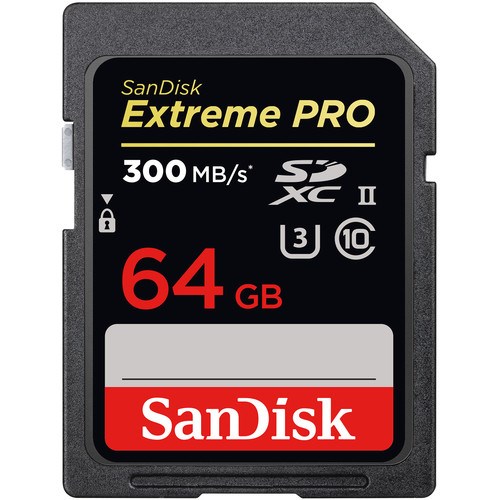 SANDISK Extreme PRO SDXC 64GB 300MB/seg UHS-II