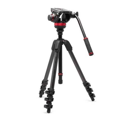 MANFROTTO Tripé de Video 055 + MVH502AH Carbono